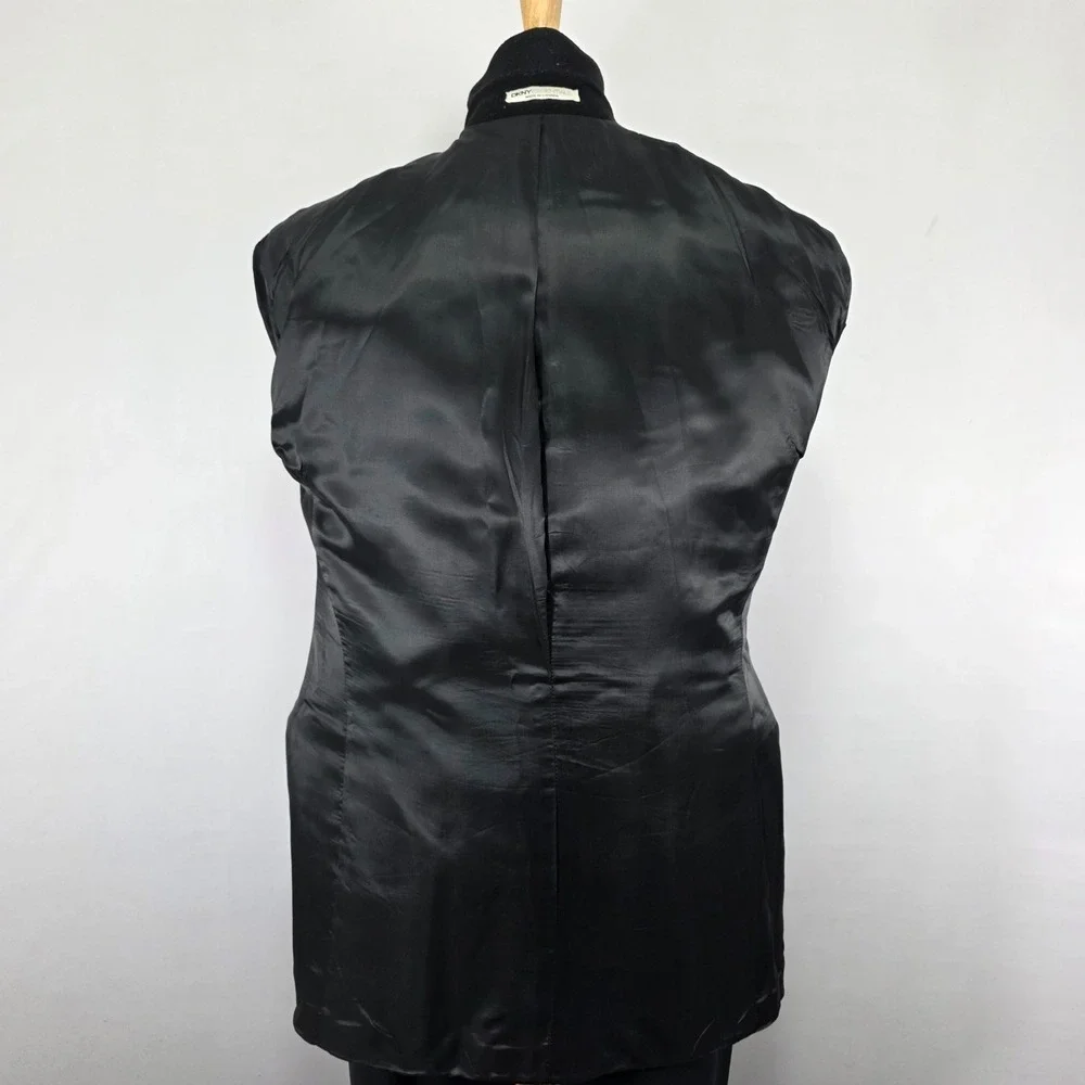 Jones New York Men's Sport Coat Blazer Three Button Black Wool Blend Flannel 43L